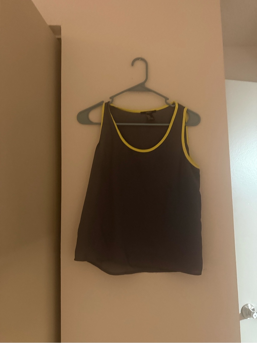 Forever 21 Black Tank with Yellow Trim